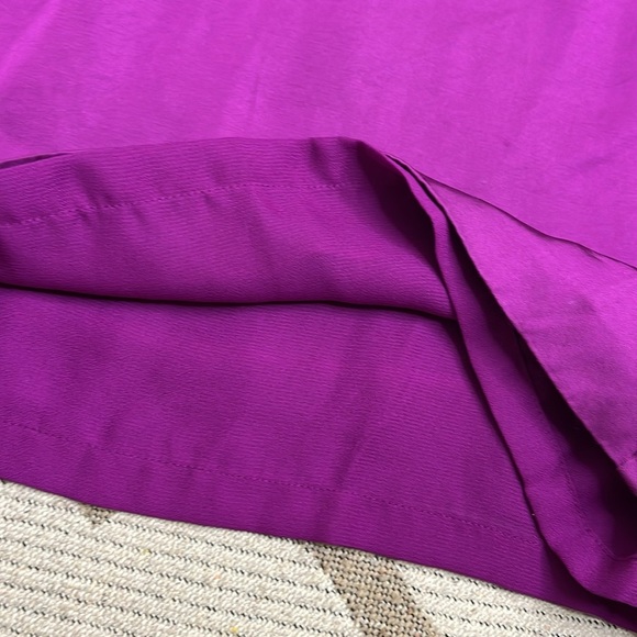 Lauren Ralph Lauren Purple v-neckline faux wrap wide leg jumpsuit belted - Picture 11 of 17